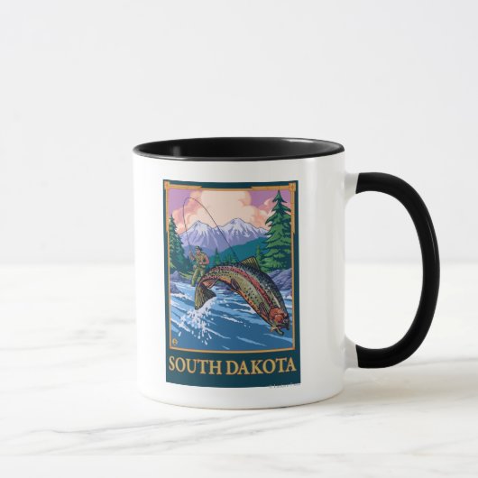 FischfangszeneSouth Dakota Tasse (Rechts)