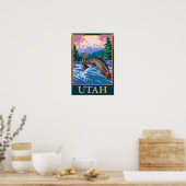 FischfangszeneUtah Poster (Küche)
