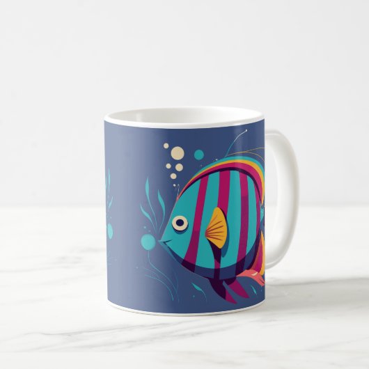 Fischfarbe Kaffeetasse (VorderseiteRechts)