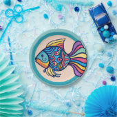 Fischfarbe Pappteller (Party)