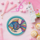 Fischfarbe Pappteller (Party)