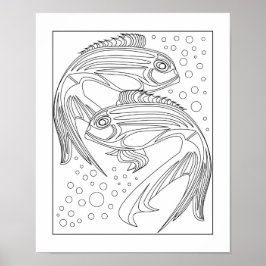 Fischfarbplakat Poster