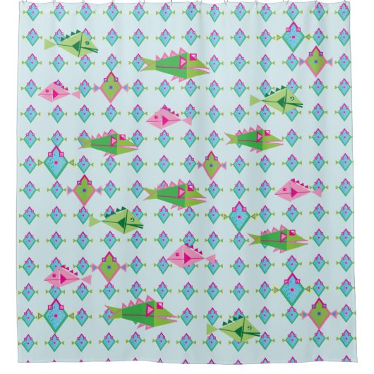 Fischfisch Duschvorhang (Vorderseite)