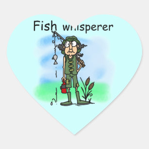 Fischflüster Herz-Aufkleber