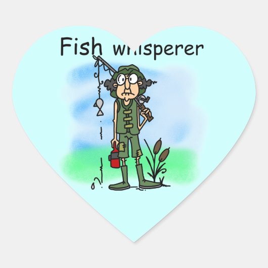 Fischflüster Herz-Aufkleber (Vorderseite)