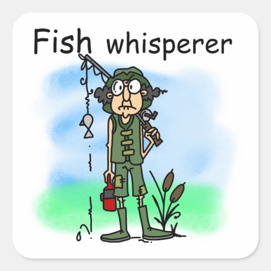 Fischflüster Quadratischer Aufkleber (Vorderseite)