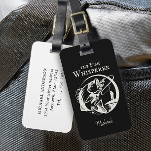 Fischflüster Sporty Fisherman mit Namen Gepäckanhänger