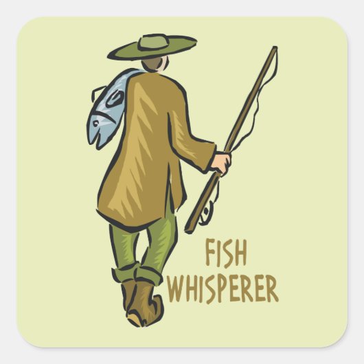 Fischflüsterer Quadratischer Aufkleber (Vorderseite)