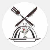 Fischgericht Runder Aufkleber (Vorderseite)