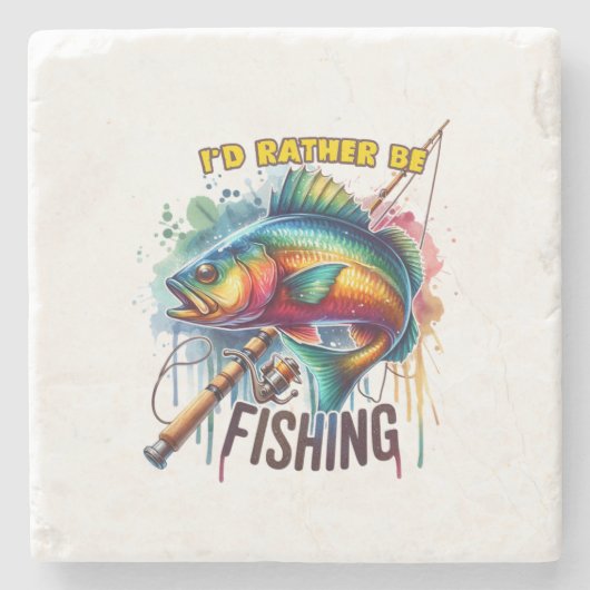 Fischgeschenk, das ich lieber fischen würde steinuntersetzer (Vorderseite)