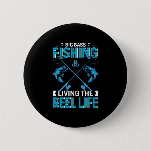 Fischgeschenk Großer Fischfang Leben Button (Vorderseite)