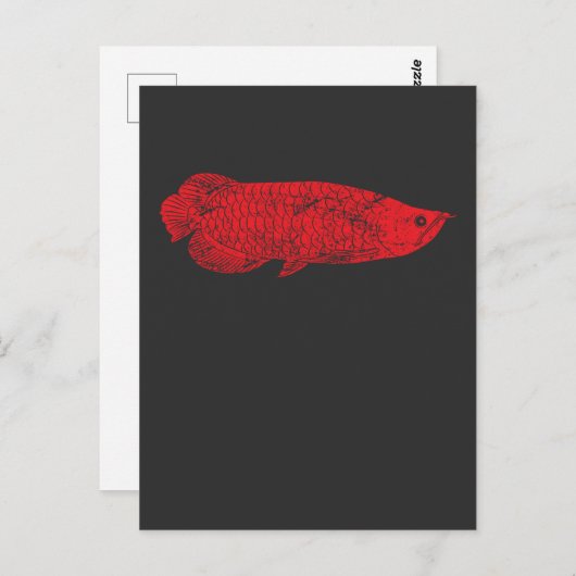 Fischgeschenk - Roter Arowana Fisch für Fische Postkarte (Vorne/Hinten)