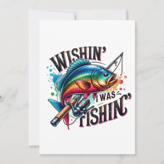 Fischgeschenk wünschend, ich fische einladung (Vorderseite)