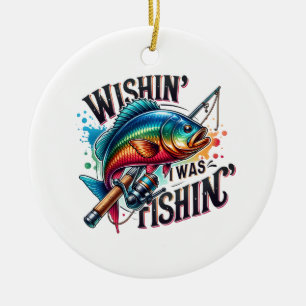 Fischgeschenk wünschend, ich fische keramik ornament