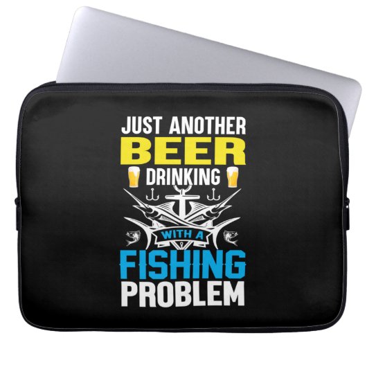 Fischgeschenke Bier trinken mit einem Fischereipro Laptopschutzhülle (Vorderseite)