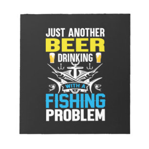 Fischgeschenke Bier trinken mit einem Fischereipro Notizblock