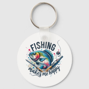 Fischgeschenke Fischen macht mir glücklich Schlüsselanhänger