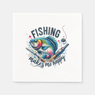 Fischgeschenke Fischen macht mir glücklich Serviette