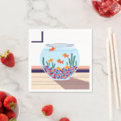 Fischglas-Aquarellmalerei-Design Serviette (Beispiel)