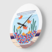 Fischglas Große Wanduhr (Winkel)