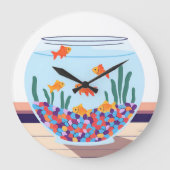 Fischglas Große Wanduhr (Vorderseite)