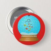 Fischglas Schneekugel süß rot blau wunderlich Button (Vorne & Hinten)