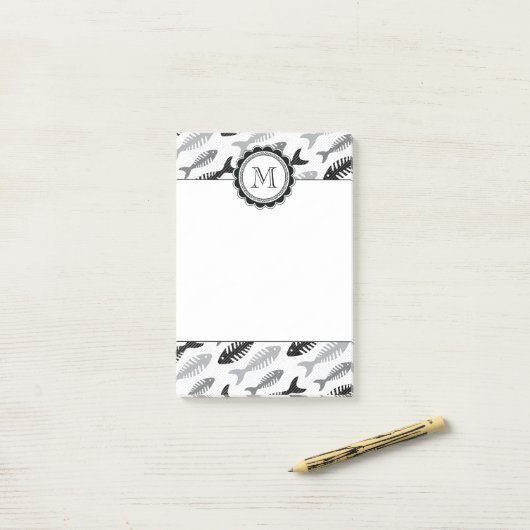 Fischgräte - Meeresfrüchte auf dem Menü Post-it Klebezettel (Auf Schreibtisch)