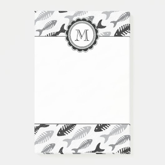 Fischgräte - Meeresfrüchte auf dem Menü Post-it Klebezettel (Vorderseite)