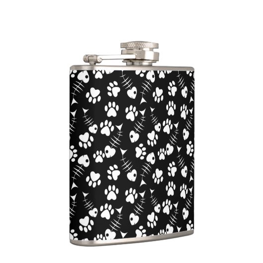 Fischgrätekatzen-Druckmuster Flachmann (Rechts)