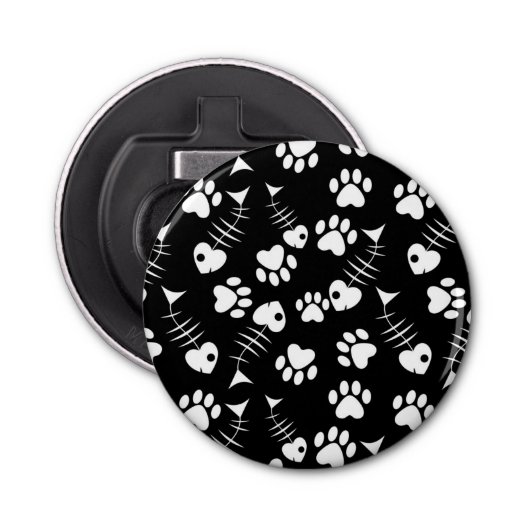 Fischgrätekatzen-Druckmuster Flaschenöffner (Vorderseite)