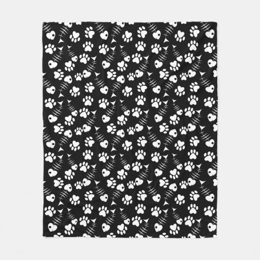 Fischgrätekatzen-Druckmuster Fleecedecke (Vorderseite)