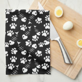Fischgrätekatzen-Druckmuster Geschirrtuch (Viertel Falte)