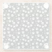 Fischgrätekatzen-Druckmuster Glasuntersetzer (Rückseite)