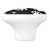 Fischgrätekatzen-Druckmuster Keramikknauf (Seitenansicht)