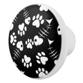 Fischgrätekatzen-Druckmuster Keramikknauf (Rechts)