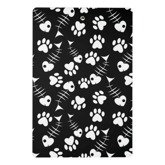 Fischgrätekatzen-Druckmuster Mini Klemmbrett (Rückseite)