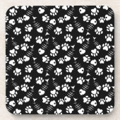 Fischgrätekatzen-Druckmuster Untersetzer (Vorderseite)