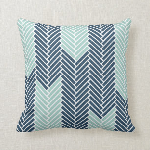 Fischgräten-Wurfkissen {Navy & Mint Pfeile} Kissen
