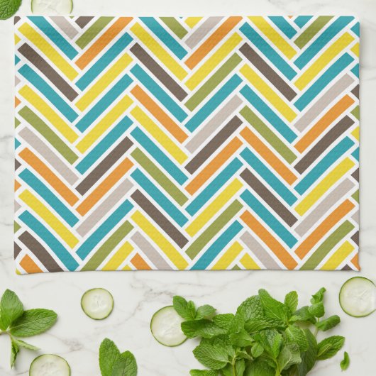 Fischgrätenmuster-Geschirrtuch | {multi} Handtuch (Gefaltet)