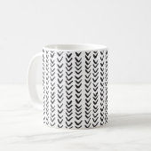 Fischgrätenmuster Schwarz & Weiß Kaffeetasse (Vorderseite Links)
