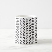Fischgrätenmuster Schwarz & Weiß Kaffeetasse (Mittel)
