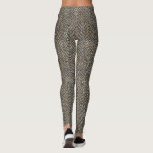 Fischgrätenmuster-Tweed-Kunst-Muster Leggings (Rückseite)