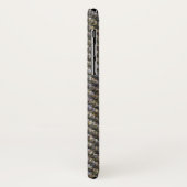 Fischgrätenmuster-Tweed und Leder-Monogramm Case-Mate iPhone Hülle (Hinten/Links)