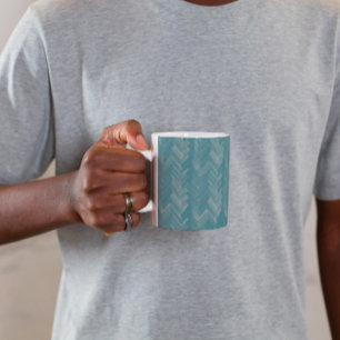 Fischgrätmuster Türkis Kaffeetasse