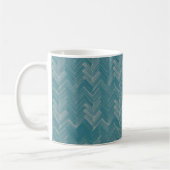 Fischgrätmuster Türkis Kaffeetasse (Links)