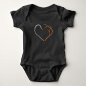 Fischhaken Elch Antler Heart Jagd Liebe Baby Strampler (Vorderseite)