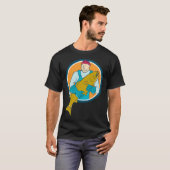 Fischhändler Lachs Fisch Kreis Cartoon T-Shirt (Vorne ganz)