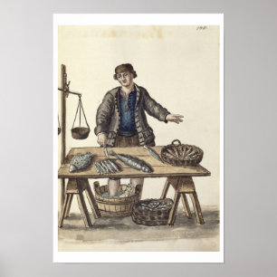 Fischhändler, venezianisch (Manuskript) Poster