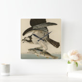 Fischhawk, Osprey, von Audubons Vögeln von Amerika Quadratische Wanduhr (Zuhause)