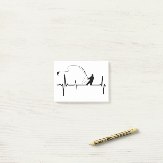 Fischherzen lustiges phantastisches Außenboot Post-it Klebezettel (Auf Schreibtisch)